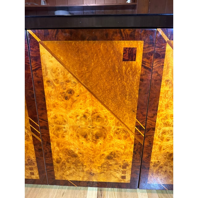 Wood Mid-Century Italian Burl Wood Sideboard by Oscar Dell Arredamento for MiniForms For Sale - Image 7 of 11