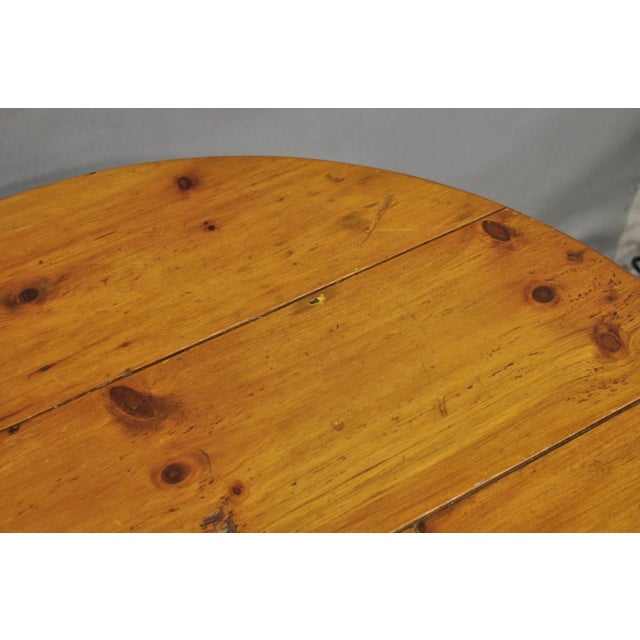 Vintage French Country Oval Pine Wood 78" Baluster Leg Farmhouse Dining Table For Sale - Image 12 of 18