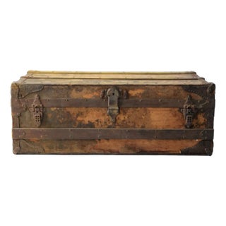 Antique Argentine Gaucho Trunk With Iron Strapping For Sale