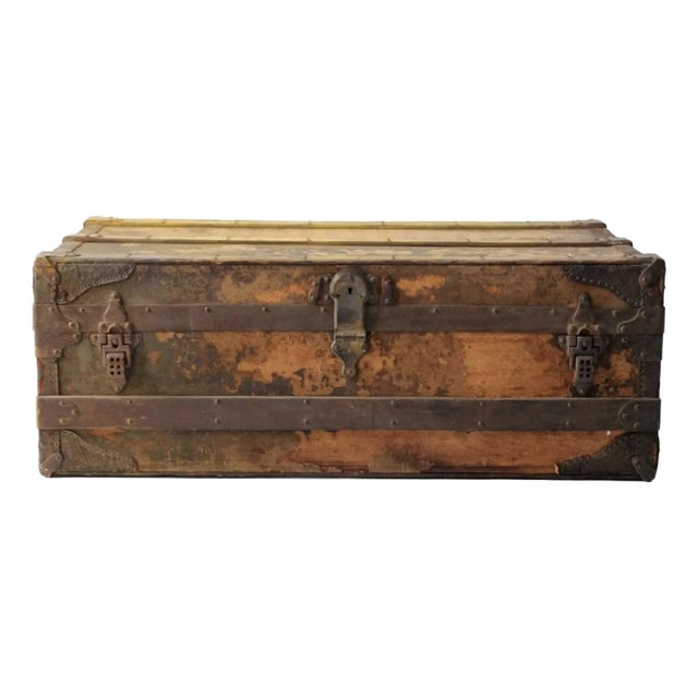Antique Argentine Gaucho Trunk With Iron Strapping For Sale