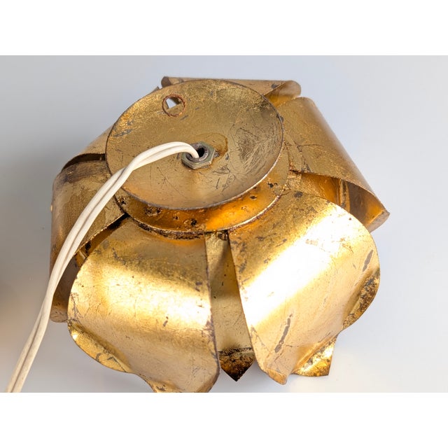 Floral Wall Sconces in Gilded Metal from Hans Kögl, 1970s, Set of 2 For Sale - Image 11 of 12