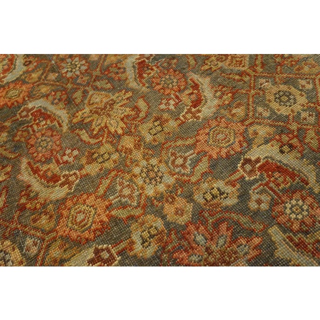 1900s Blue Gray Herati Fish Antique W. Persian Bijar Carpet 2' 8" X 16 Handknotted Wool Runner Rug For Sale In New York - Image 6 of 12