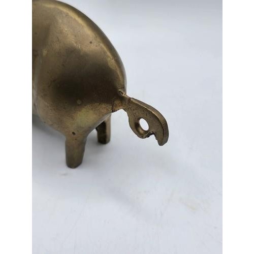 Vintage Contemporary Solid Brass Pig Figurine For Sale - Image 10 of 17