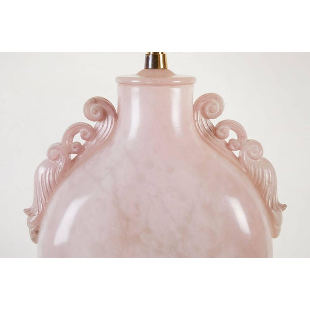 Hollywood Regency Mid 20th Century Marbro Hollywood Regency Pink Alabaster Lamp, Unmarked For Sale - Image 3 of 5