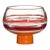 Carlo Moretti Vola mouth blown Murano glass bowl in clear glass with orange, white and red trim. It will take 3-4 weeks to...