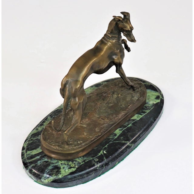 Realism Circa 1800's Pierre-Jules Mene French ''Greyhound '' Signed Sculpture For Sale - Image 3 of 13