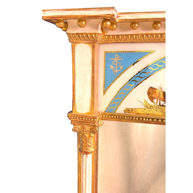 Wood Antique Painted and Gilded Pier Mirrors, 1820, Set of 2 For Sale - Image 7 of 15