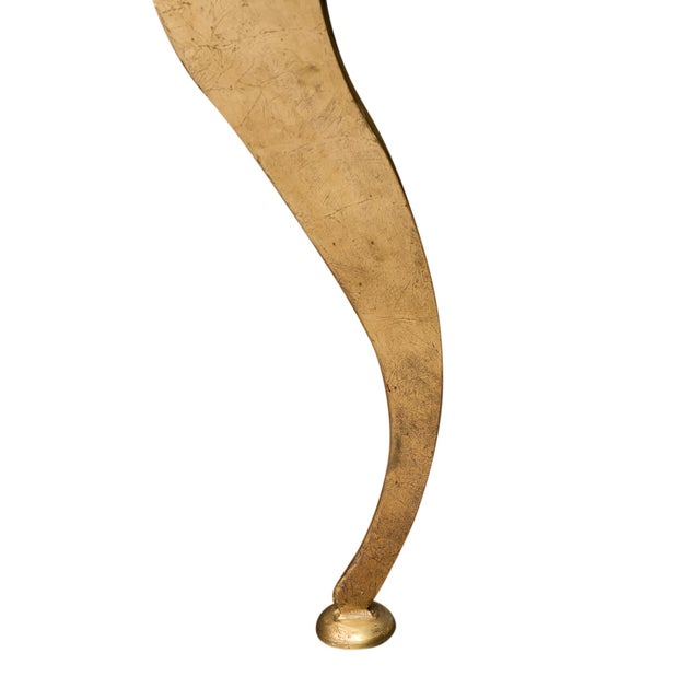 Modernist, Italian Brass Vintage Console and Mirror, Gold Leafed For Sale - Image 9 of 9