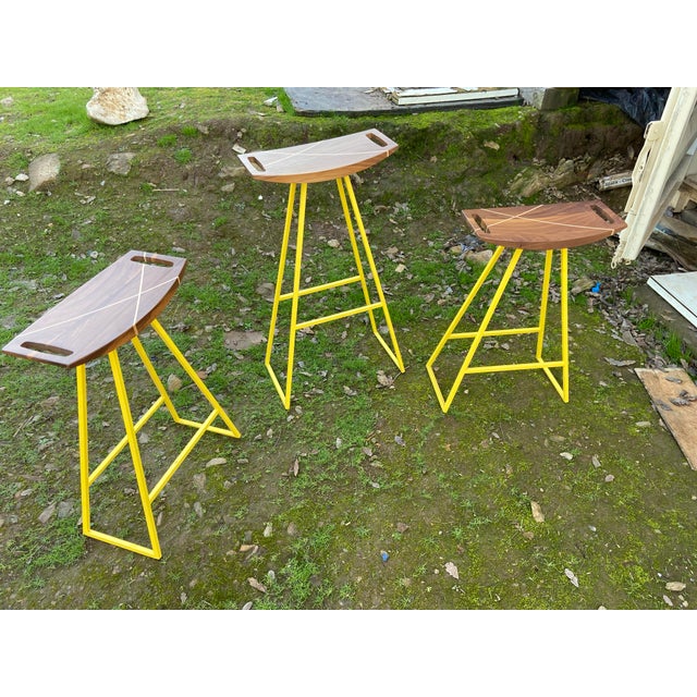 Robert Tronk Stools Set Set of 3 For Sale - Image 9 of 12