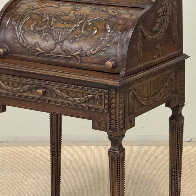 19th Century French Louis XVI Fruitwood Cylinder Cabinet ~ Nightstand For Sale In Dallas - Image 6 of 18