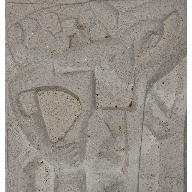 Modern Relief Mural Sculpture with Siporex the Sower, 1970s, Plaster For Sale - Image 3 of 9