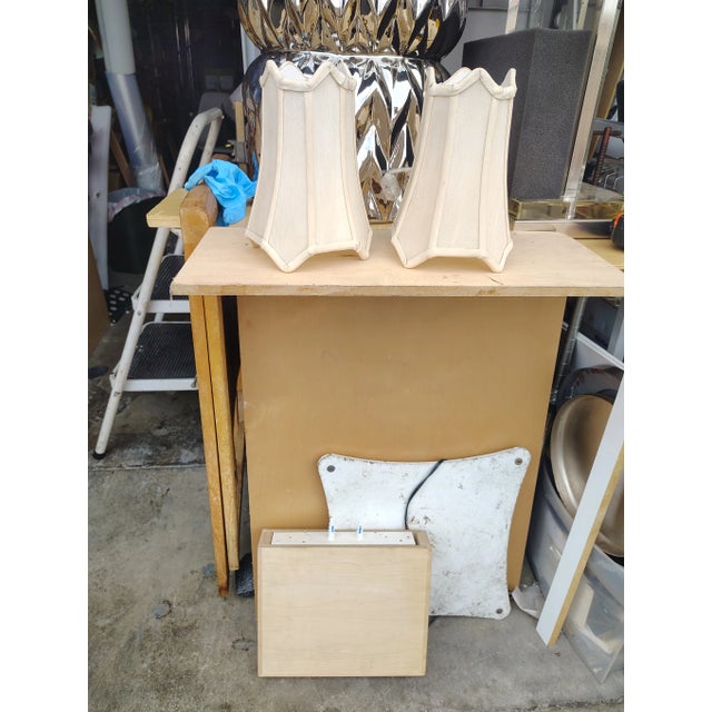 1960s Petite Silk Lamp Shades - a Pair For Sale - Image 4 of 4