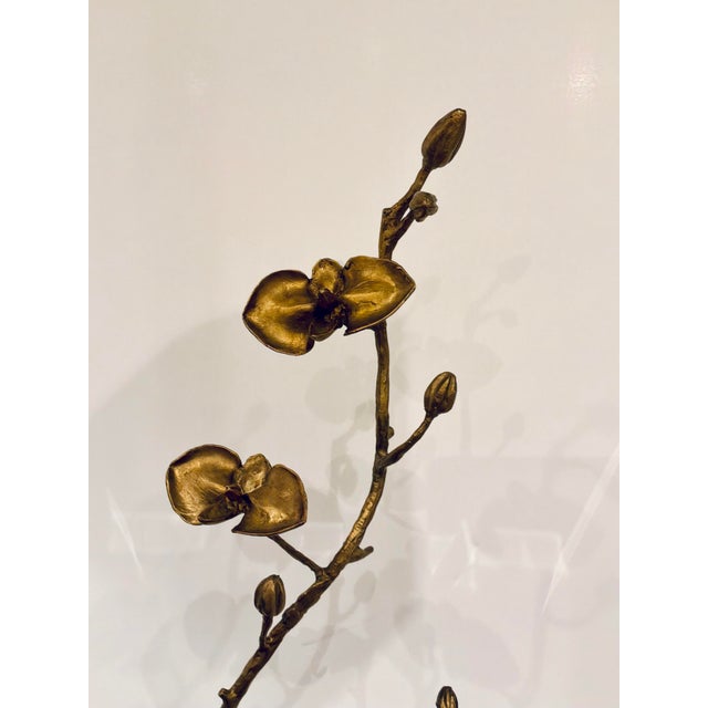 Modern King Richard Modern Brass Orchid Sculpture For Sale - Image 3 of 6