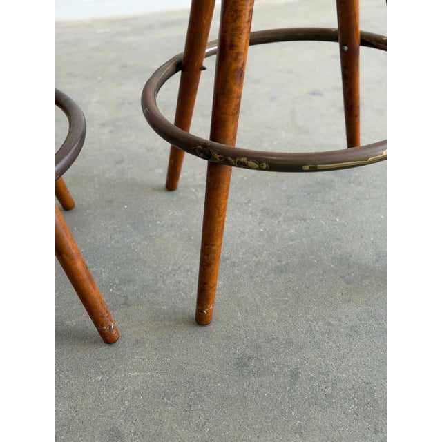 Mid-Century Modern Barstools - Pair For Sale - Image 13 of 15