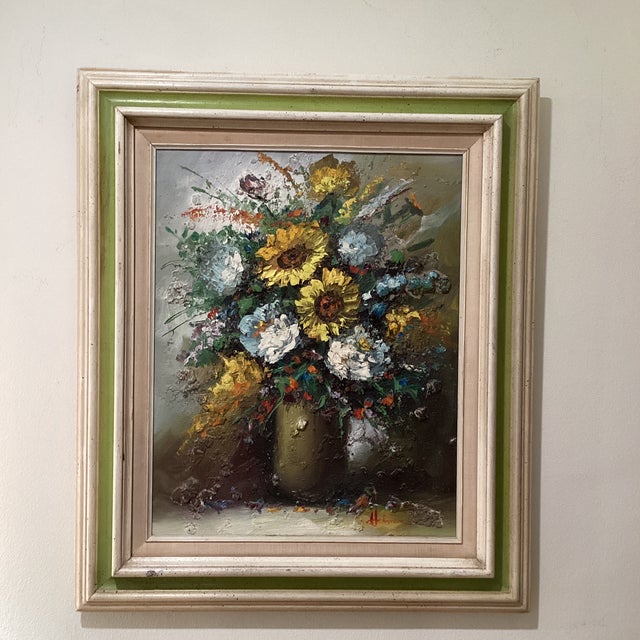 1960s Vintage Original Robert Helman Vibrant Color Still Life Oil Painting Signed, Framed For Sale - Image 11 of 12