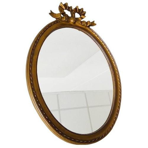 1960s Mid-Century Oval Baroque Mirror in Gustavian Style, 1960s For Sale - Image 5 of 8