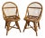 Vintage Albini Style Italian Bent Bamboo Rattan Dining Chairs a Pair For Sale