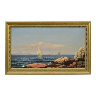 Willem Frederik De Haas Oil, Sail Boats on the Hudson, Circa 1860 For Sale