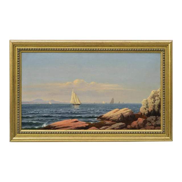 Willem Frederik De Haas Oil, Sail Boats on the Hudson, Circa 1860 For Sale