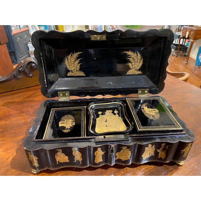 Onyx Antique Georgian Chinoiserie Game Box For Sale - Image 8 of 8