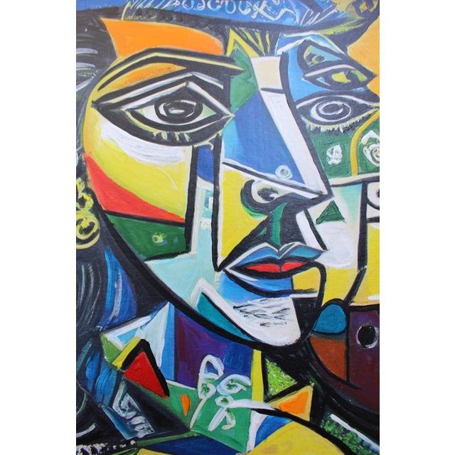 Paint 1970s Cubist Oil Painting For Sale - Image 7 of 8