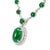 Modern 18k White Gold 14.00ct Green Burmese Jadeite Jade Diamond Pendant Necklace For Sale - Image 3 of 8