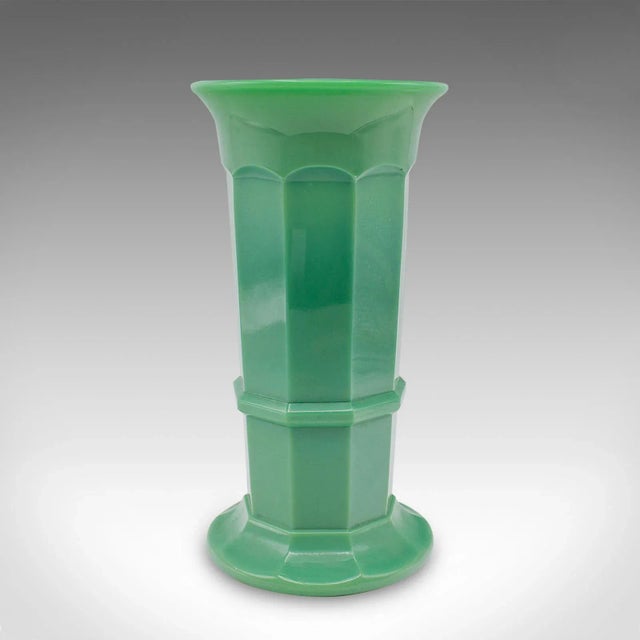 This is a vintage bouquet vase. An English, cloud glass decorative flower pot, dating to the early 20th century, circa...