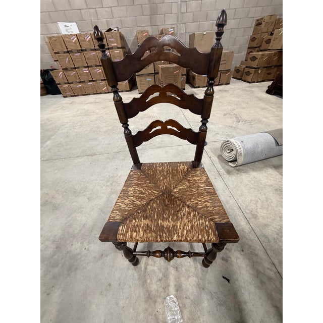 1940s Wood Ladder Back Chair For Sale - Image 4 of 4