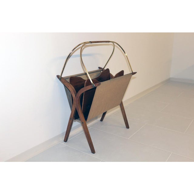 Vintage Bentwood & Brass Magazine Rack For Sale - Image 18 of 18