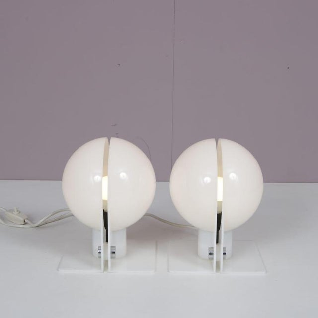 Sirio Lamps by Sergio Brazzoli for Guzzini, Italy, 1970s, Set of 2 For Sale - Image 3 of 12