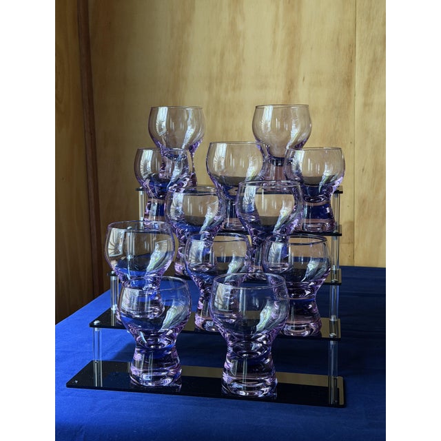 Mid-Century Modern Murano Alexandrite Glass Bullicante Goblets, 1962, Set of 12 For Sale - Image 15 of 18