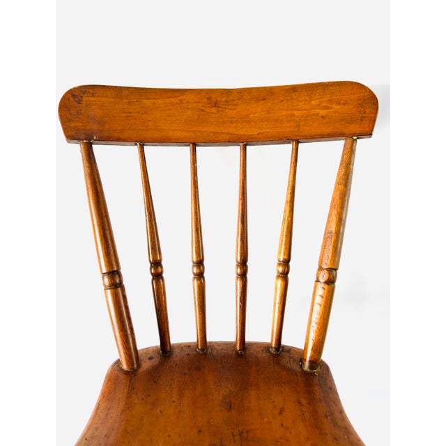 Antique American plank, spindle-back dining chair. (c.1930s). No maker’s mark