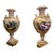 French Porcelain Vase With Hand-Painted Landscape, Bronze Handles & Gold Leaf Details For Sale