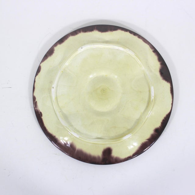 Farmhouse 1870 French Onnaing Majolica Oyster Plate Kissing Fish Heads Antique Ceramic La Faïencerie D’Onnaing For Sale - Image 3 of 7