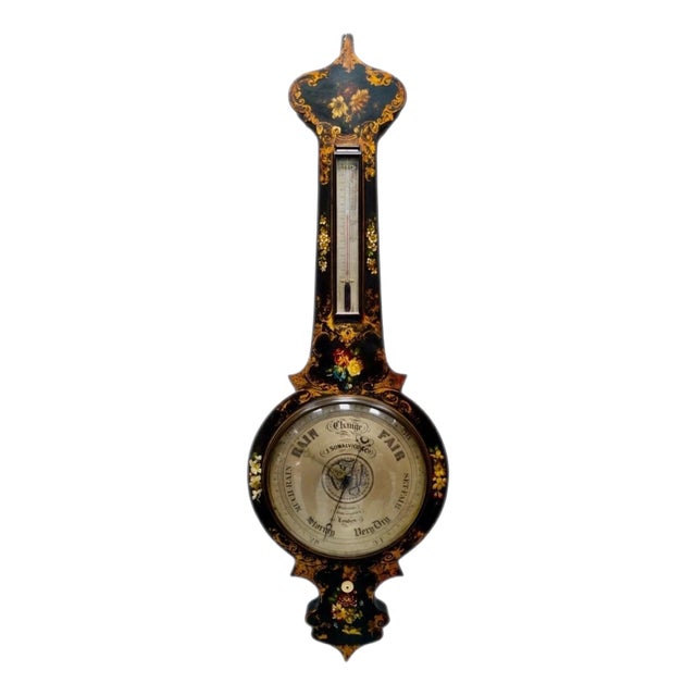 Antique Early Victorian Mahogany Wheel Barometer from Somalvico & Co, 1840 For Sale
