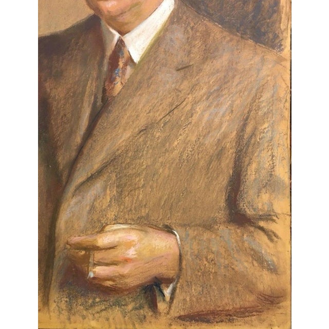 Reusing Fritz, Portrait of a Gentleman with Cigarillo, 1940, Pastel For Sale - Image 11 of 13