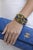 Bochic ‘Capri’ Vintage Natural Sapphire, Ruby & Emerald Cuff 18K Gold & Silver For Sale - Image 10 of 13