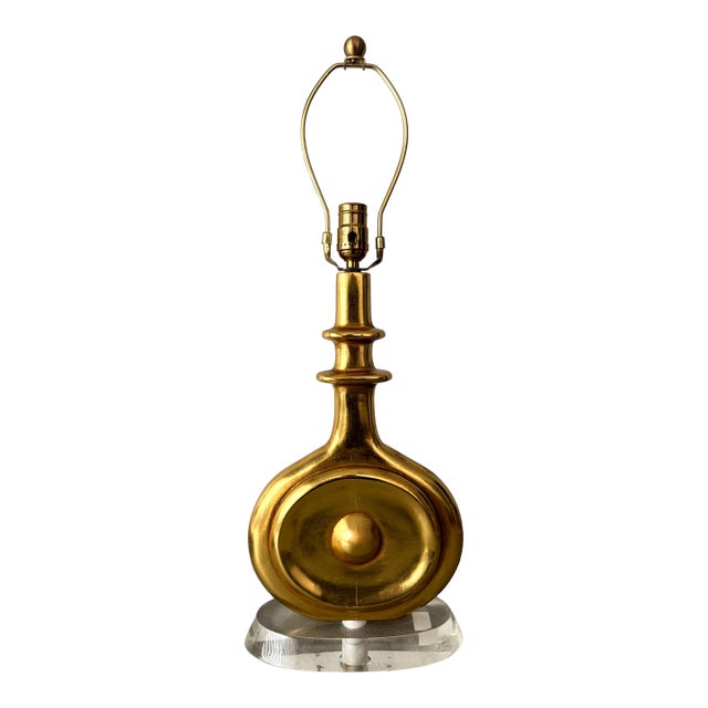Modernist Giltwood Table Lamp For Sale