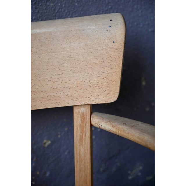 Patinated Wood Desk Chair, France, 1950 For Sale - Image 10 of 13