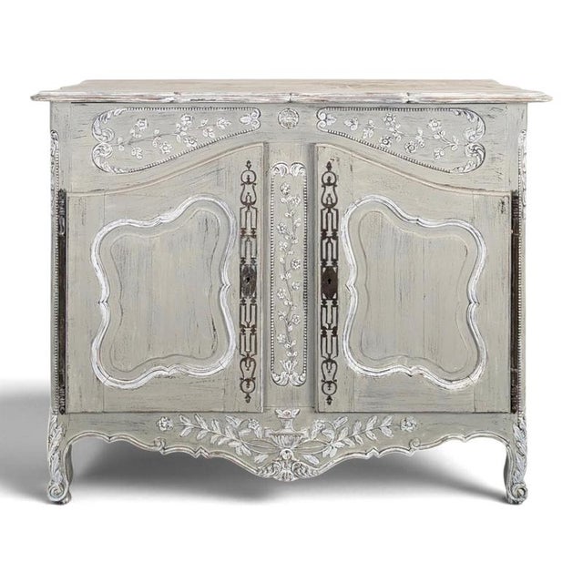 Provençal Louis Xv Style Buffet, Richly Carved and Patinated Grey For Sale - Image 10 of 10