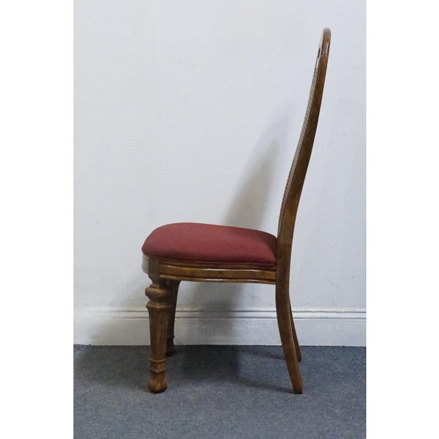 Late 20th Century Bernhardt Furniture Solid Walnut French Provincial Cane Back Dining Side Chair For Sale - Image 5 of 9