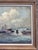 1940s Midcentury Harbor Seascape Oil on Canvas, Framed For Sale - Image 5 of 12