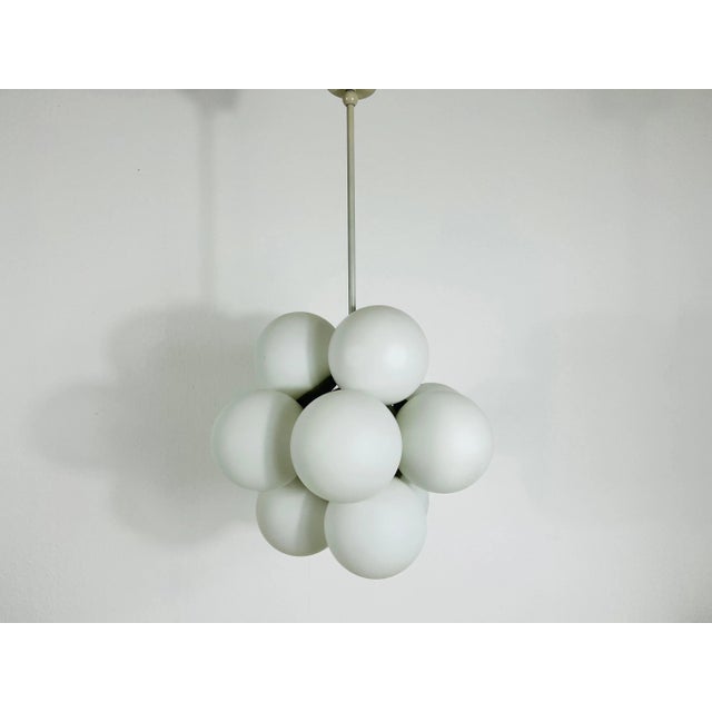 Mid-Century Modern Mid-Century Space Age White Atomic Pendant from Kaiser, Germany, 1960s For Sale - Image 3 of 11