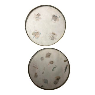 Pair Vintage Marble “Scagliola” Circular Table Tops, Attributed to Emilio Martelli For Sale