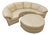 Corner Sofa in Cream Leather with Ottoman, 1970s For Sale