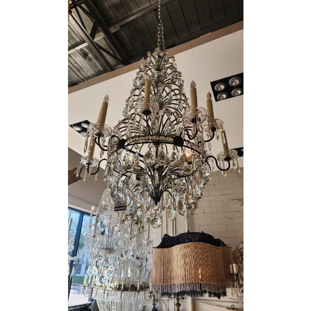 Early 20th Century Italian Crystal and Beaded Chandelier For Sale In Dallas - Image 6 of 9