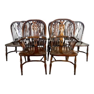 Set of Ten English Windsor-Style Dining Chairs For Sale