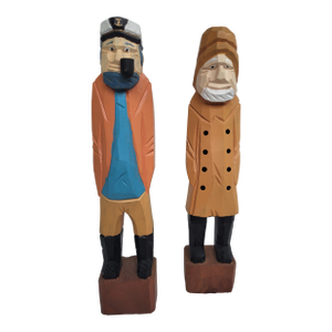 1960s Pair of Wooden Sailor Figurines