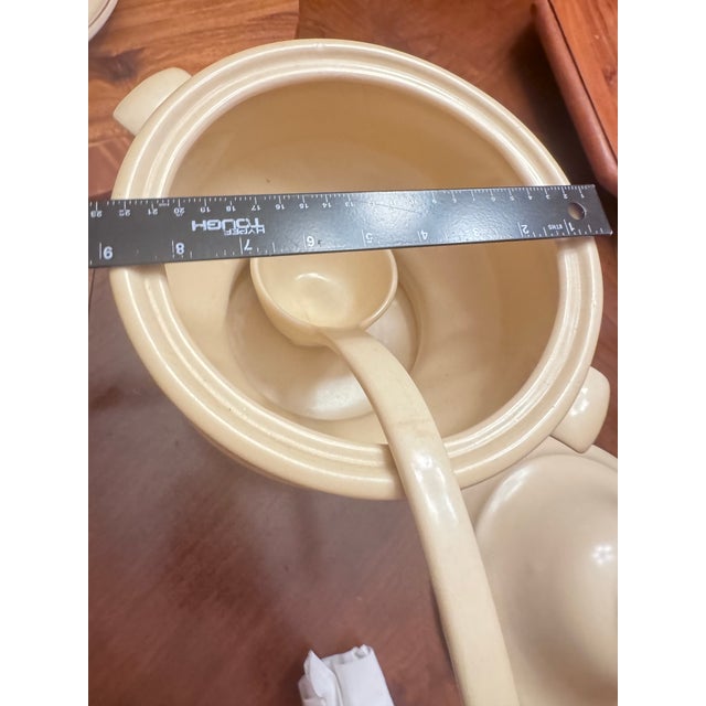 1970s 1970s Tureen & Lid W/Ladle & Underplate Village (Made in Usa) by Pfaltzgraff For Sale - Image 5 of 12