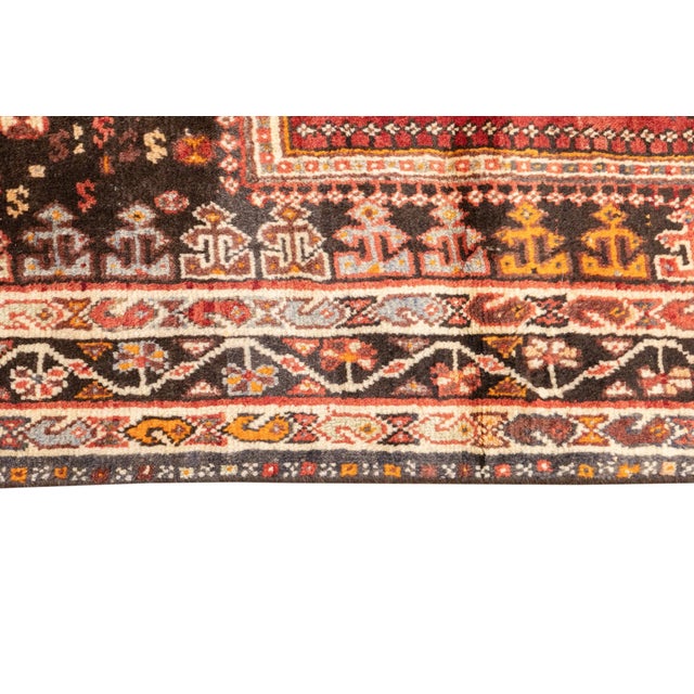Semi-Antique Hand-Knotted Persian Qashqai Rug 5'8" X 8'4" For Sale - Image 16 of 17